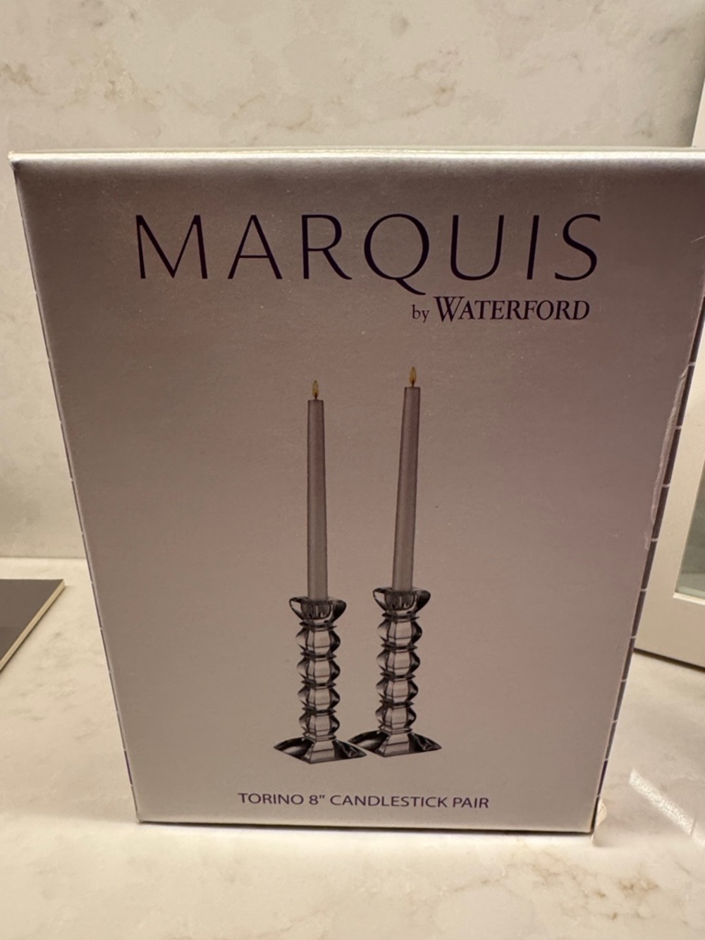 Marquis by Waterford Torino Crystal Candlestick Pair in Clear